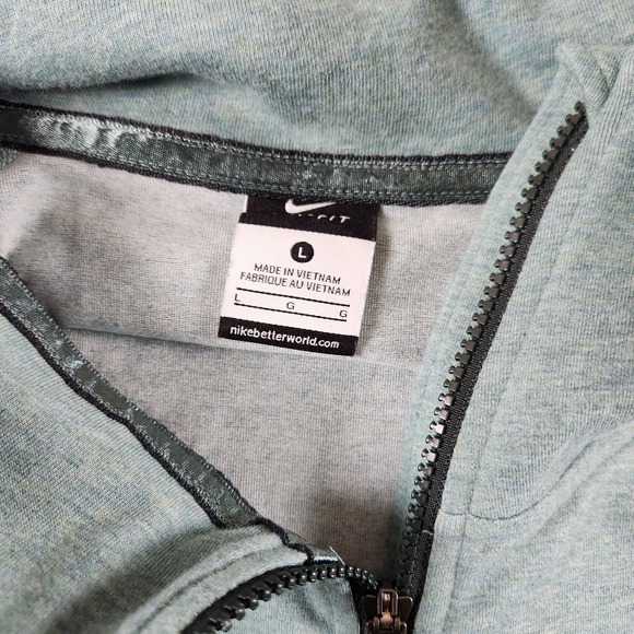 Nike Dri Fit Full Zip Training Jacket Womens size L Large Mock Neck Heathered - Picture 3 of 10